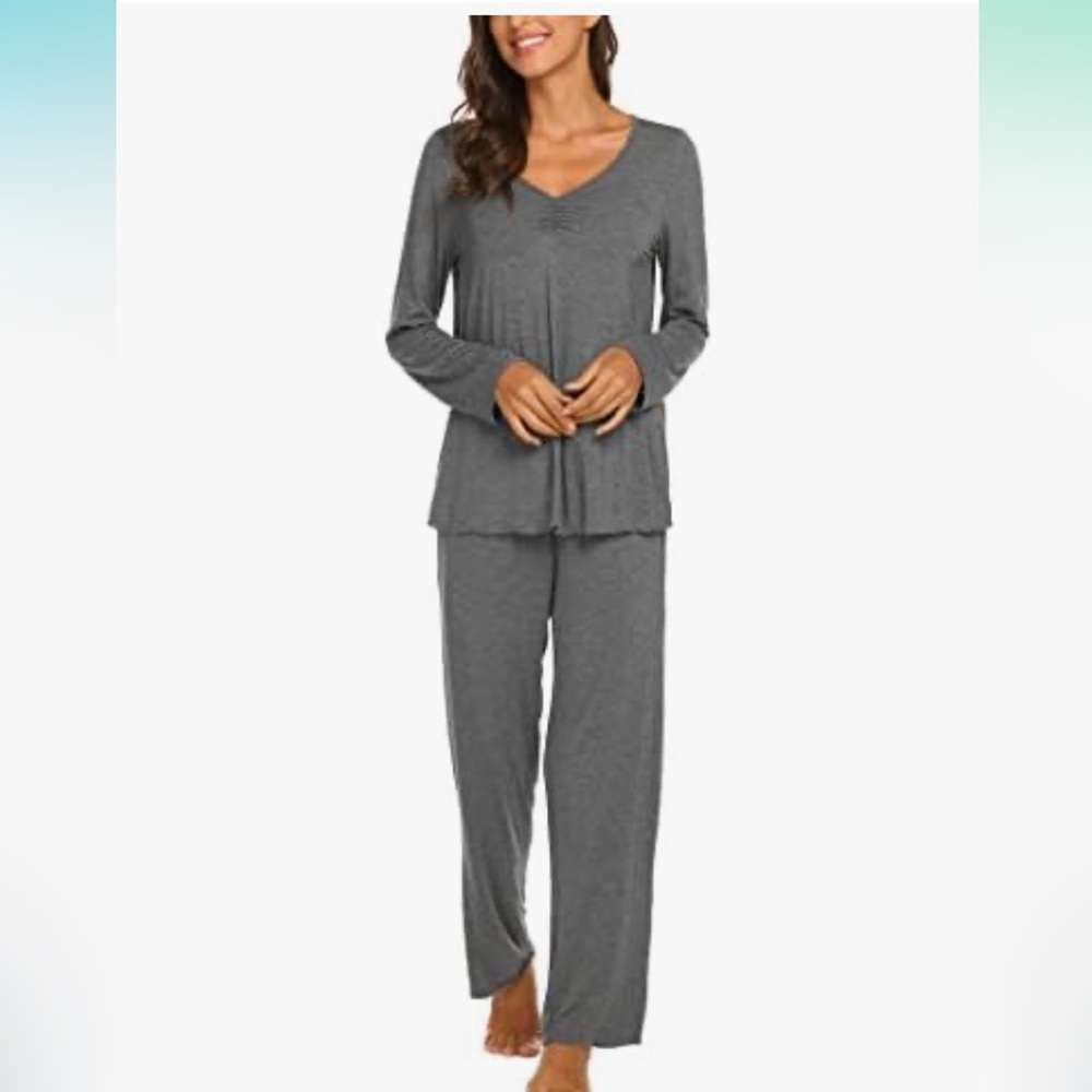 Ekouaer Women's Pajama Set Long Sleeve Sleepwear Soft Loungewear